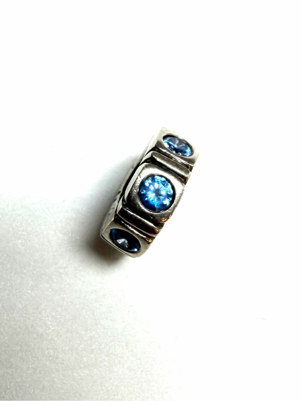 Pandora Moments Sterling Silver Blue Trinity Spacer Charm 790368BCZ
